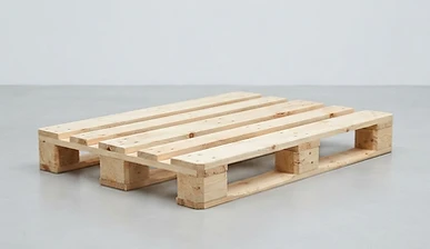 A finished pallet assembled on the bench